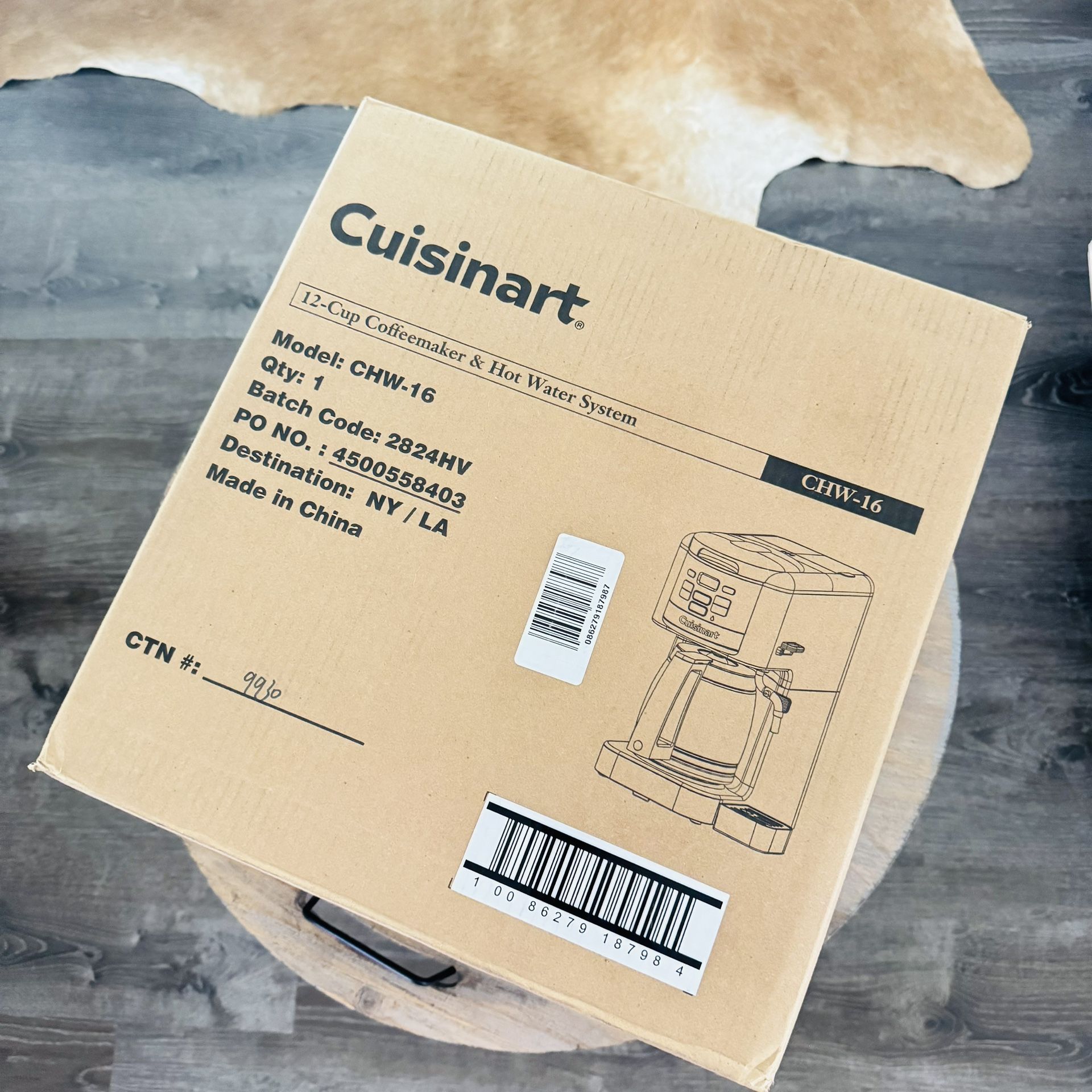 NEW CUISINART Coffee Plus 12-Cup Coffeemaker & Hot Water System Black Glass