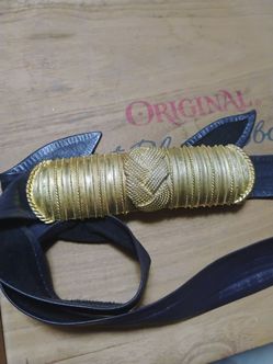 ACCESSOCRAFT NY Belt Buckle Big Bold Matte Gold Statement Buckle Vintage Signed