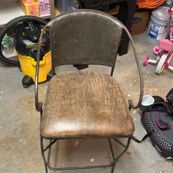 Leather Wrought Iron Bar Stools