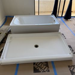 Fiber Glass Tub shower And Fiber Glass Pan