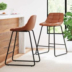24''Brown Barstool Set of 2.
