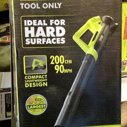 RYOBI ONE CORDLESS 18 V BLOWER 90 MPH AND 200 CFM BRAND NEW