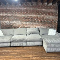 Delivery Available gray extra large sofa couch w ottoman