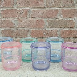 Vintage Tupperware Short Acrylic Tumblers & Lids/Coasters 
