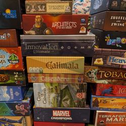 Lots of Boardgames - Innovation Ultimate, Marvel Champions, Reiner Knizia, El Grande, and RPGs 