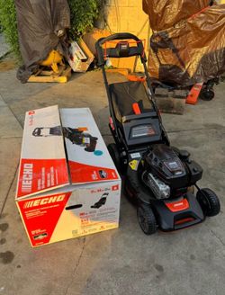 ECHO 21 in. 190 cc Briggs and Stratton Gas 3-in-1 Dual Blade RWD Self-Propelled Lawn Mower with Single Lever Deck Adjustment