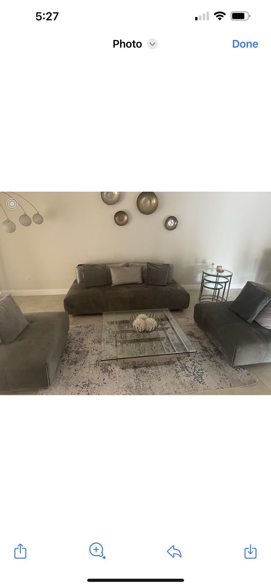 El Dorado Gray 3pc Couch Set 