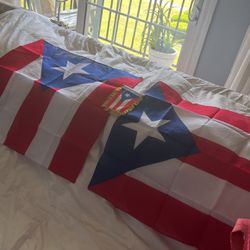 Pair Of New Puerto Rican Flag Bandana & Car Flag