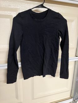 Black Long Sleeve Crew Neck Top