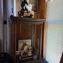 Antique Glass Display Case, Locking With Key!!!