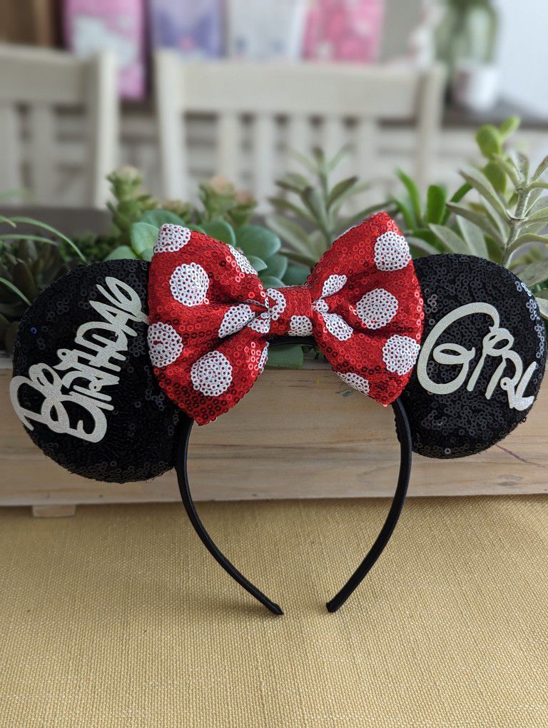 Disney Handmade Minnie Mouse Birthday Girl Ears 