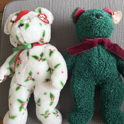 Vintage NWT Holiday Beanie Buddies Bears