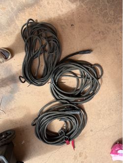 Welding cables lot around 150feet (3 cords ) with connectors PRICE FIRM