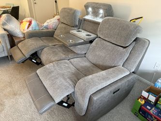 Electric Reclining Sofa Set + Armchair — Excellent Condition!