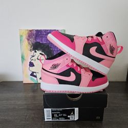 Size 11c - Kids Pink Jordan 1's - $85