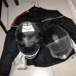 Motorcycle Helmet & Jacket Pair