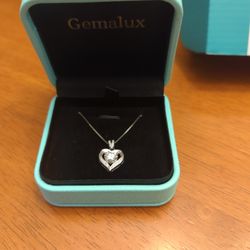 Moissanite Heart Pendent New In Box