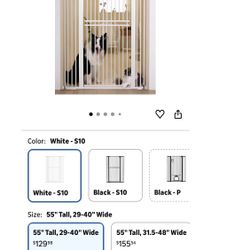 55" Extra Tall Pet Gate for Cat/Dog, 29-40" Wide (pg1)