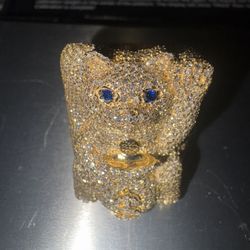 14k Natural Diamond lucky Cat Ring 