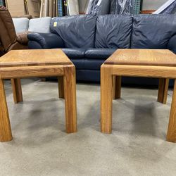 Set of 2 Solid Wood Retro End Tables