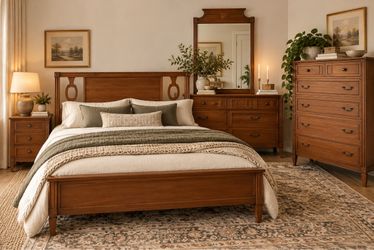 Vintage Bassett 5-Piece Queen Bedroom Set – Solid Wood