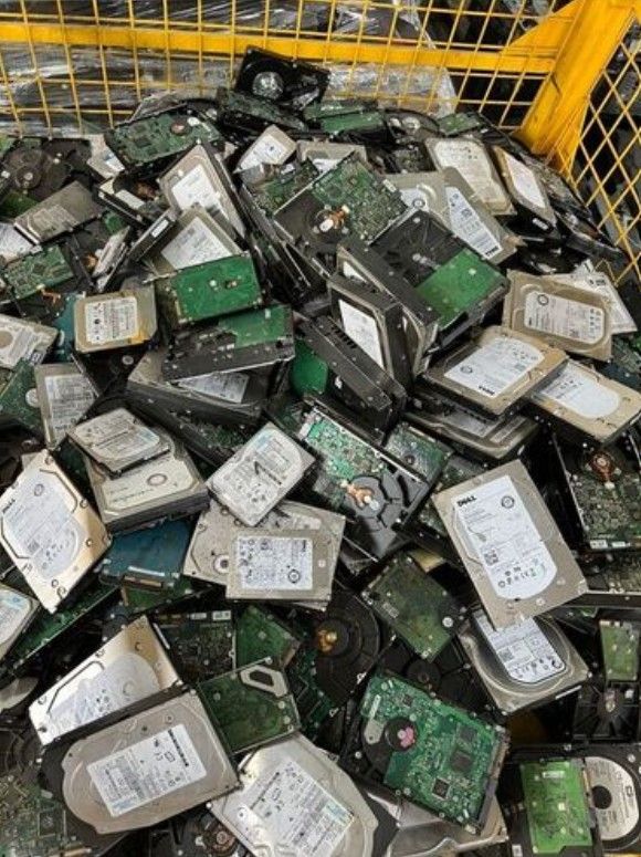 Harddrives are pulled from laptop and desktop.