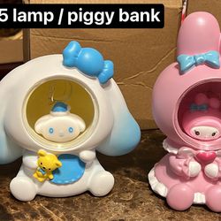 My melody 🎶 & Cinnamoroll piggy Bank Lamp