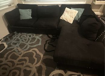 Black Couch With (Or Without) Ottoman