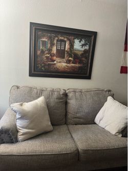 2  gray couches
