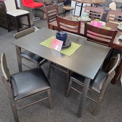 Drak Gray Finish Dining Set 