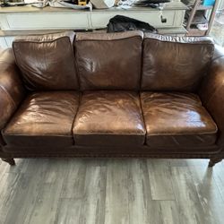 Brown Leather Sofa Set