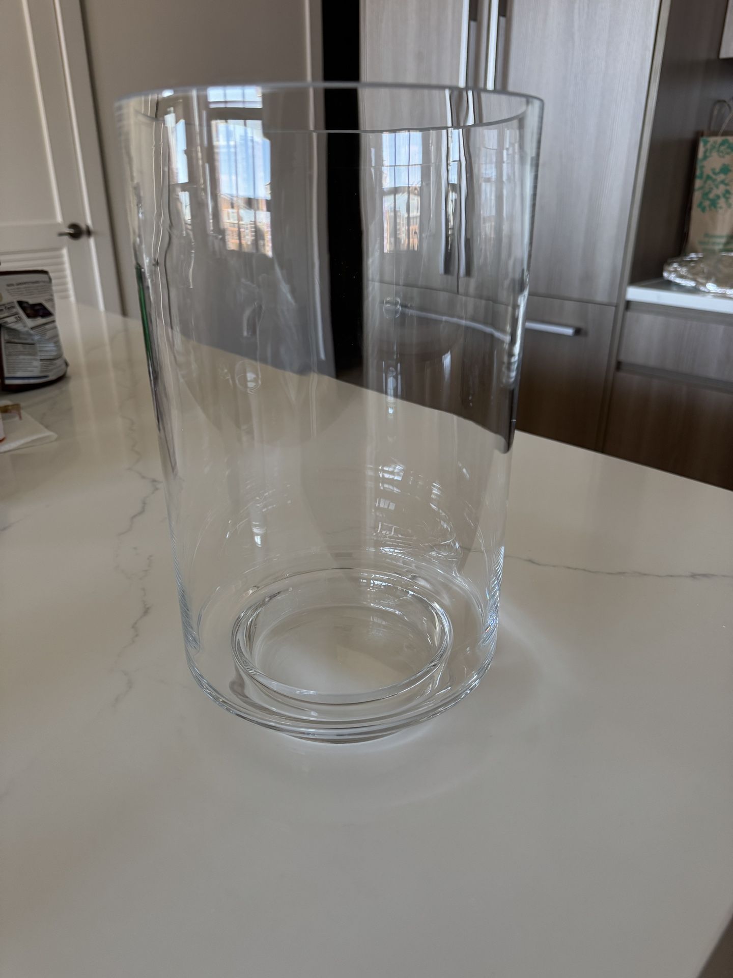 Raised Hurricane Pillar Candle Holder / Vase ($20) - Like New!