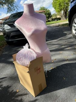 Pink Female Mannequin Torso w/ Head – Display Form (No Stand)