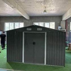 New in Box 8’ L x 10’’ W x 6.’ H galvanized steel Metal Storage Shed Outdoor Garden (Assemble  Need)
