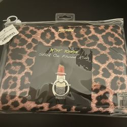 New Wristlet Pouch With Stick On Metal Phone Ring