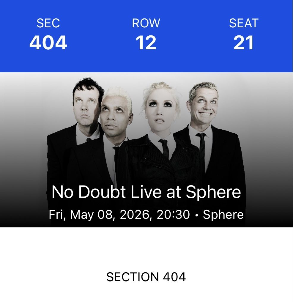 No Doubt @ The Sphere in Las Vegas on Friday 5/8/26