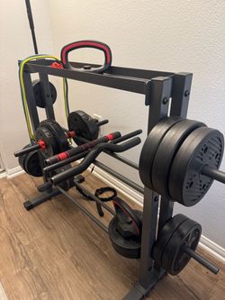 Weight Rack with Adjustable Weight Set