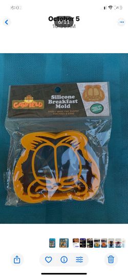 Garfield Silicon Breakfast Mold & Magnetic Bag Clips, Utensils