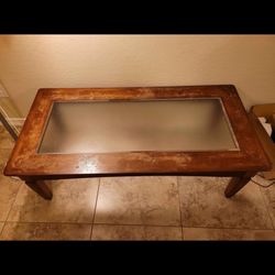 Coffee table Brown Frosted Glass Wood