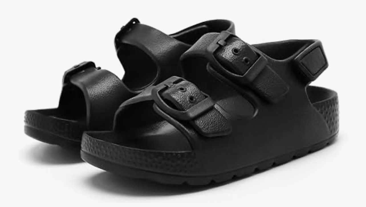 Toddler Boys Girls Buckle Sandals Comfort Open Toe Sandal with Adjustable Back Strap