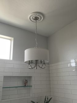 Crystal And Shade Chandelier 