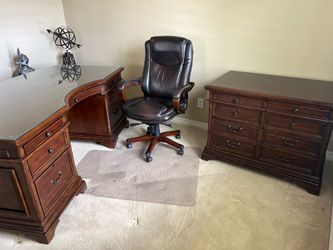 Executive Desk and Matching Cabinet
