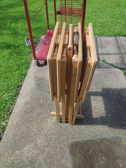 Tv tray set of 4 tables and stand