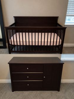 Baby Nursery Crib & Dresser Set