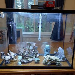 37 Gal Aquarium Fish Tank Full Set-up