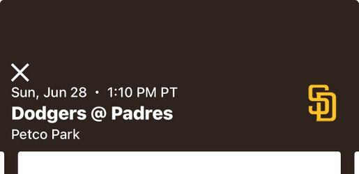 Dodgers Padres ticket one for sale