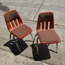 Vintage Virco Mid Century Orange Chair Martest Los Angeles California