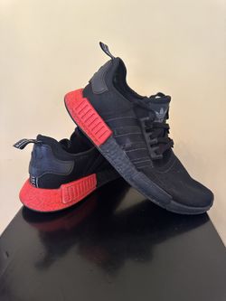 RARE adidas NMD R1 Core Black Solar Red Mens Shoe Size 10