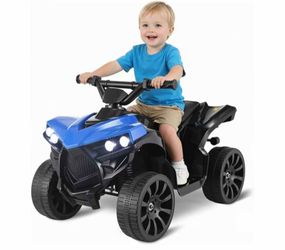 Car Electric Kid ATV, Power Driven, 4 Wheels Ride On Toy for Toddler 1.86 MPH, Battery All-Terrain 4-Wheeler Car with Music, Headlights, Forward/Rever