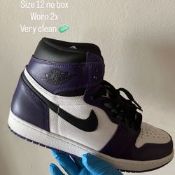 Jordan 1 Court Purple Size 12 No Box 